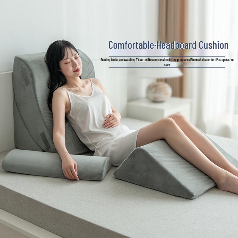 Großes Rückenlehnen-Kopfteilkissen - Weiches Lendenstützkissen für Bett oder Sofa, Ideal für Schwangere & ältere Menschen