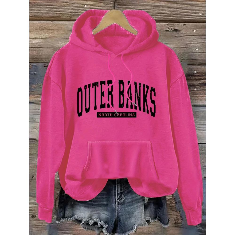 Outer Banks North Casual Hoodie for Women Alphabet Print Hooded Sweatshirt Fashion Casual HipHop Sweatshirt Harajuku Unisex
