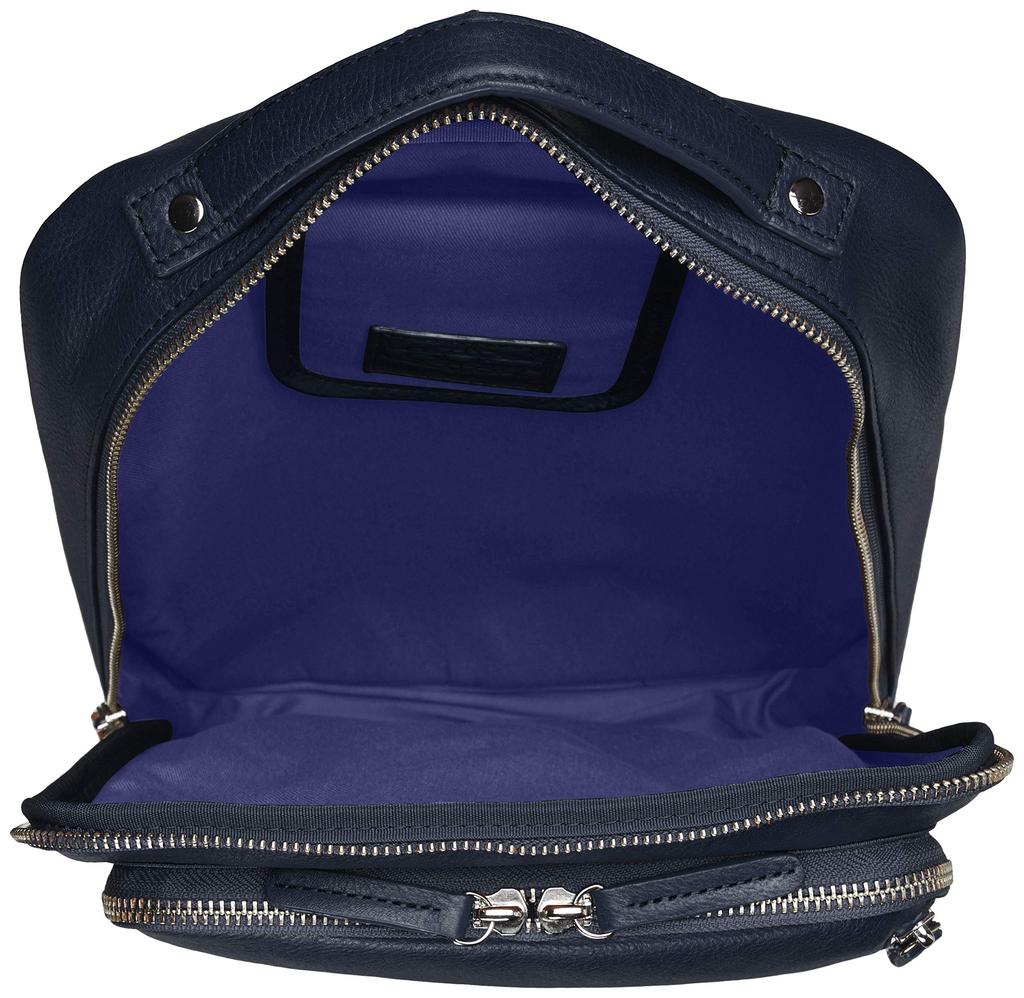 Cherica Genuine Leather 2-Way Backpack, PIPE, Navy