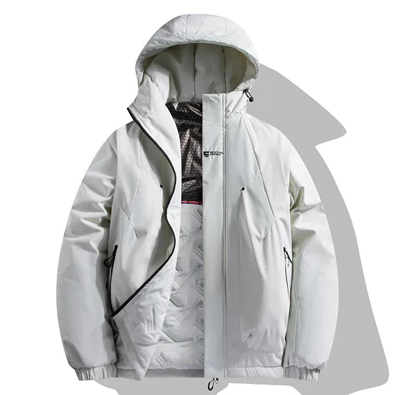 Winter Warm Jacket Men's Graphene Warm Windproof Parka Couple Casual Outdoor Waterproof Cotton Padded Coat Ski Suit