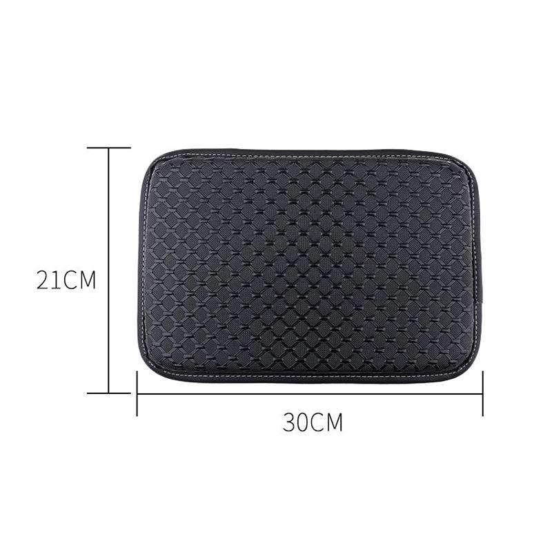 Universal PU Leather Car Armrest Pad Cover Center Console Woven Texture Cushion Sweat-proof Scratch-proof Auto Armrest