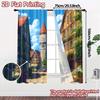 Set Of 2 Flat Printing Curtains Without Rod Charming Village View Popular Print Polyester Holiday Curtain