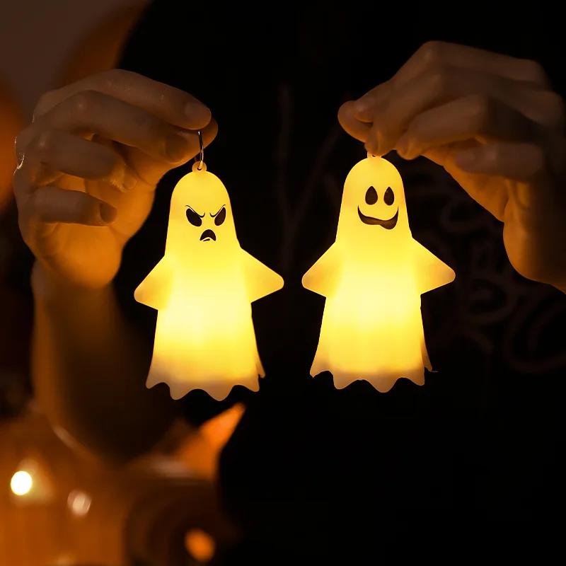Horror Props Halloween LED Cute Ghost Hanging Lamp Horror Pumpkin Lantern Ghost Pendant Halloween Party Haunted House Home Decor