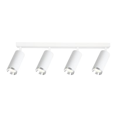 Modern Ceiling Lamp with White Strip, Movable Spotlights, Chrome Elements, 4xGU10 10W MICA Milagro