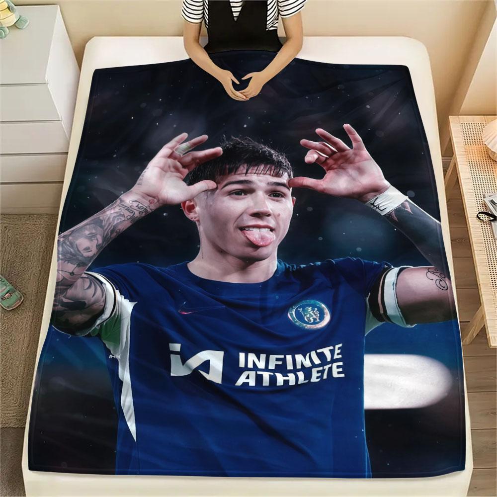 Enzo Fernandez Printed Flannel Blanket, Soft Throw for Bedroom Sofa, Washable, Fan Merchandise, Great Gift.