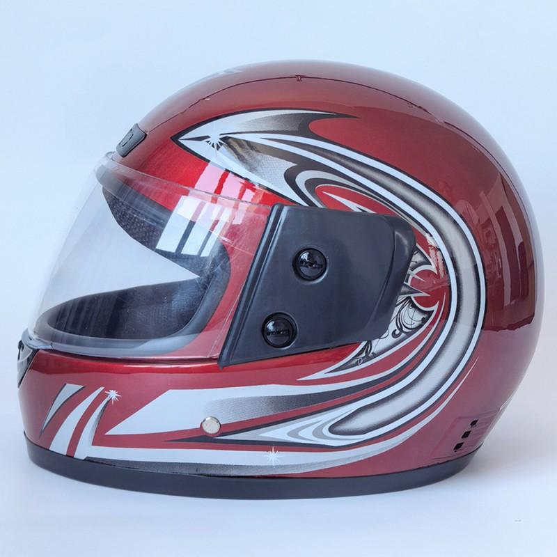 Full Face Motorcycle Helmet Adults Unisex Scooter Bike Riding Safety Gear Black Red Blue Gray PP Material
