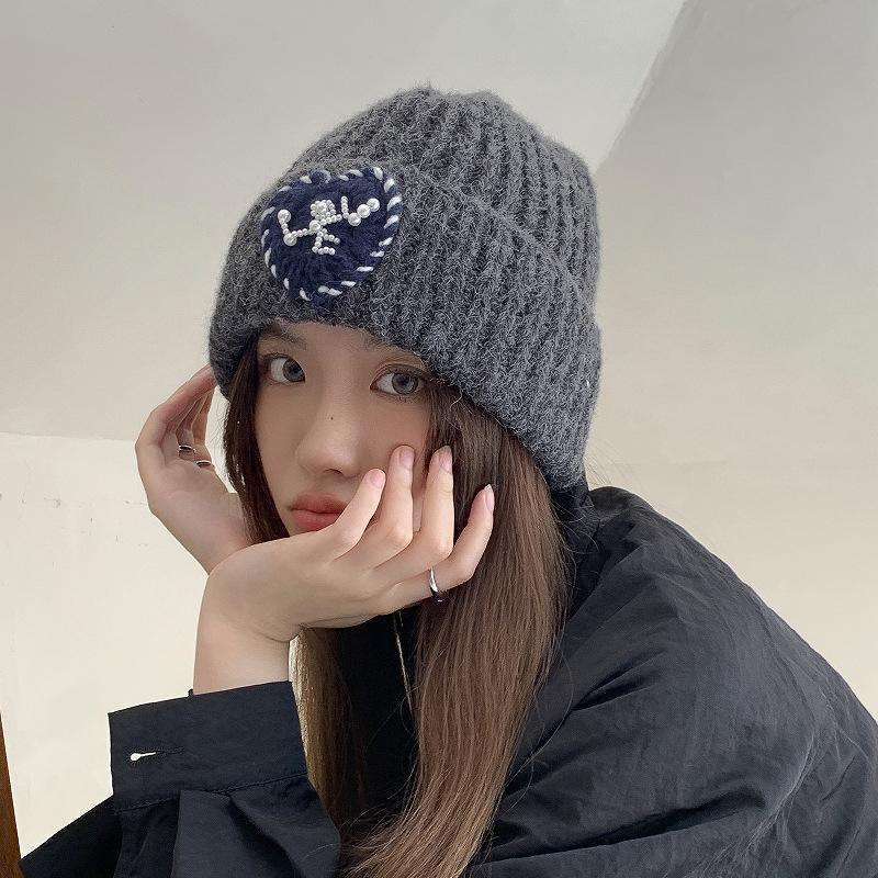 Love Loose Knitted Woolen Hat Women's Autumn and Winter Ear Protection Warm Hat