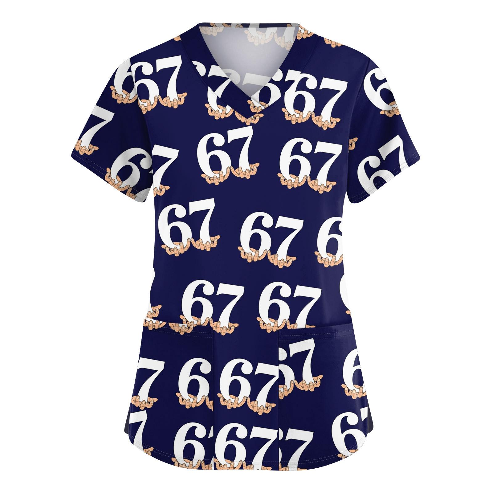 

Женская милая блузка с принтом бантиков, рабочая одежда, V-образный вырез, двойной слой, карманы, базовая, с коротким рукавом, пуловер XL жёлтый