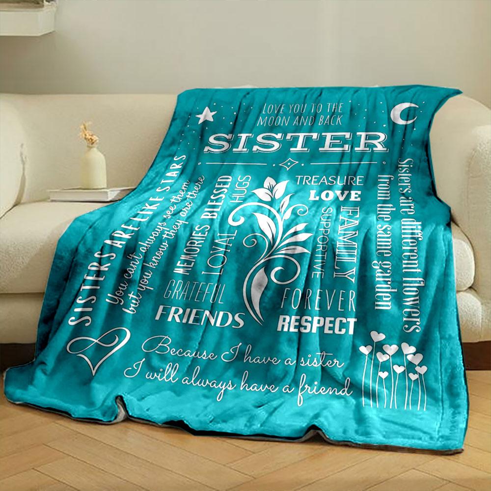 Sister Themed Cozy Blanket Bedroom Blanket for Livingroom Couch Lunch Break Soft Throw for Friend's Festival Gift