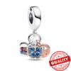 copper Infinite Heart Shape Bead Charms Butterfly Double Dangle Charm Fits Bracelets Rose Gold Plated Pendant Gift