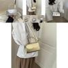 Chic Street Style Small Box Bag For Women Gold And Silver Handbag