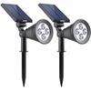 Waterproof Outdoor Solar Spotlight - - 4 White LEDs - 200 Lm - Swivel Head At 90°C