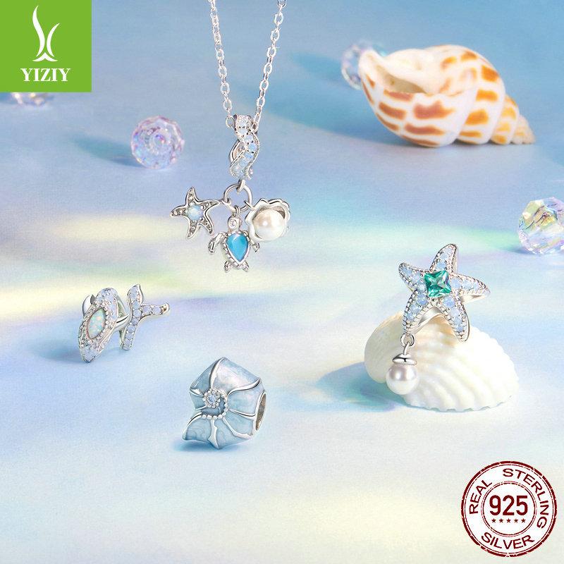 Ozeanwind Serie DIY Armband Perlenzubehör, Seestern Muschel S925 Sterlingsilber Perlen Lose Perlen