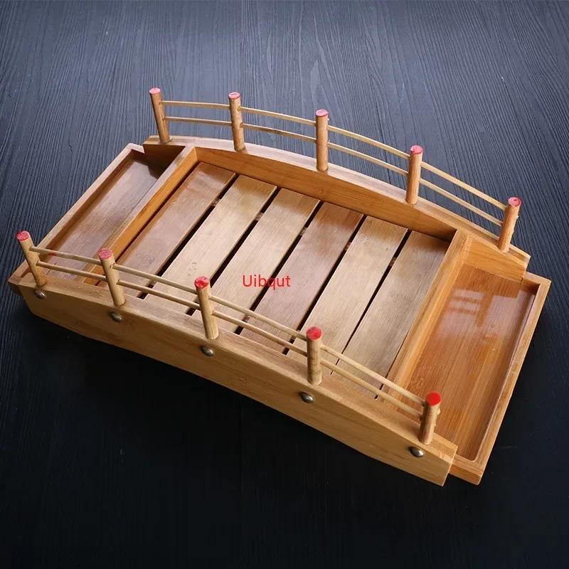 Lemn japonez din lemn Bucătărie Sushi Bridge Bărci Pin Creativ Sushi Sashimi farfurie Plato Sushi Veselă Ornament de decorare
