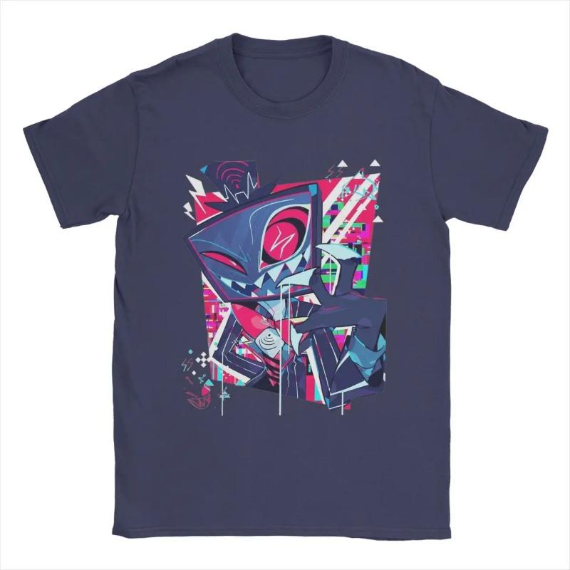 T-shirt Nouveauté Hazbins Hotels Vox pour Homme Col Rond T-shirt 100% Coton Manches Courtes Hauts T-shirts Homme