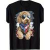 European Sizes Goldendoodle 4th of July T-Shirt for Men & Women - Golden Doodle Dog Apparel, Unisex Casual & 4th of July Party Outfit