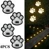 4 Pack Paw Print Solar Lights Solar Lamp in The Shape of Pet's Footprint for Garden Courtyard Terrace Balcony Garden and Lawn