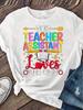 Women's Funny Teacher Assistant -Shirt - Humorous Loves Her Graphic Tee with Suitable for - Casual Wear, Loose Fit Rou