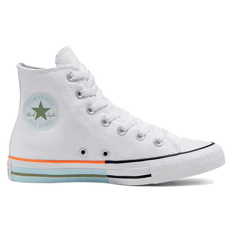 Converse Chuck Taylor All Star Classic Versatile High-Top Canvas Shoes Unisex Sneakers White Orange 167751C