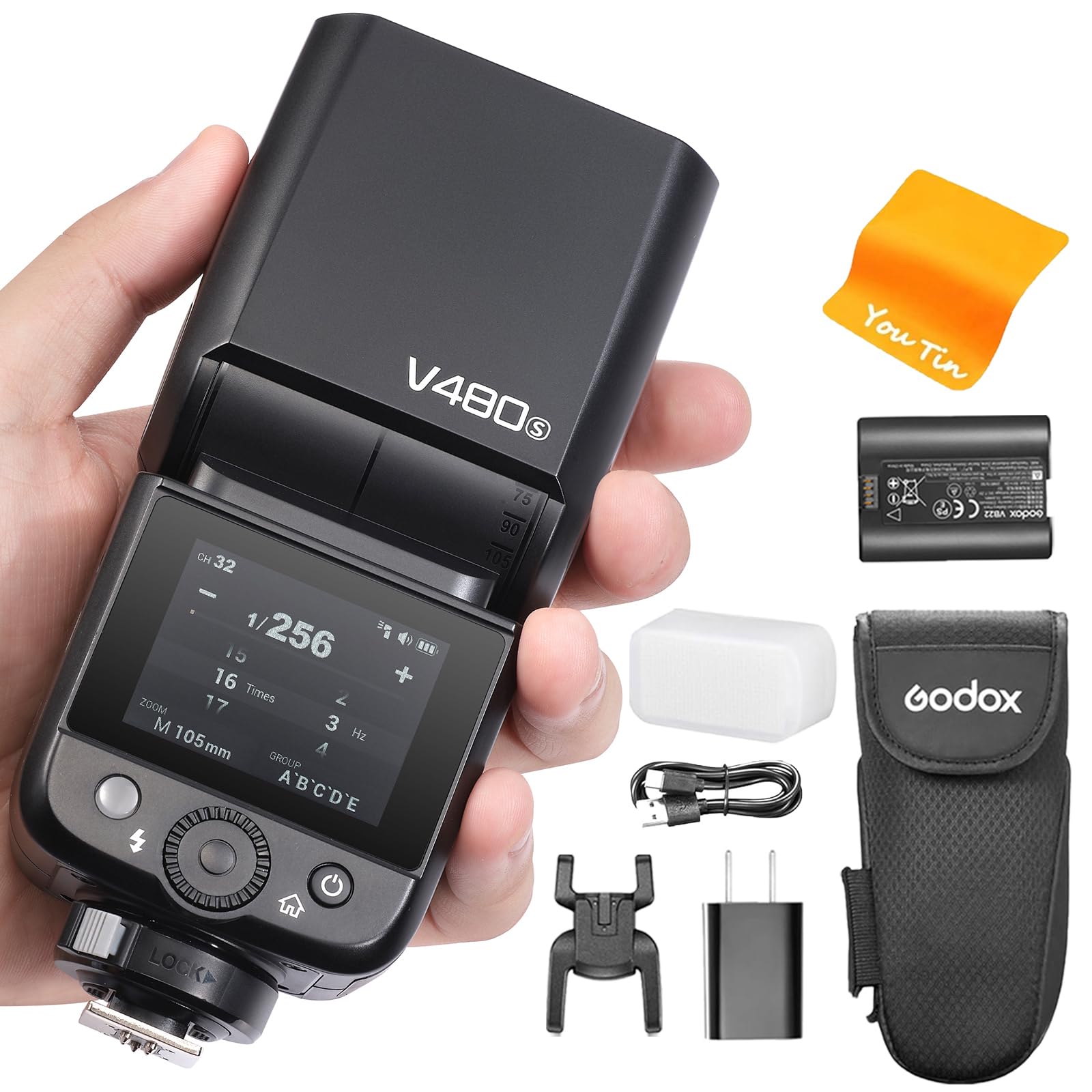 GODOX V480S Камерная вспышка Сенсорный экран GN50 HSS GODOX Вспышка Совместима с Sony Speedlite, Вспышка, Синхронизация 1/8000 с, 7,2 В/2200 мАч,