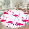 Flamingo Round Floor Rug Perfect for Dormitory Study Room Game Room Bedrooms Anti-slip Round Rug Decorate Offices Gift for Festivals