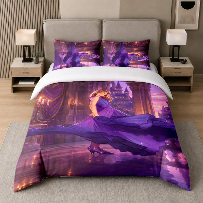 Juego de Cama de 3 Piezas, Taylor Swift 1 Funda Nórdica y 2 Fundas de Almohada, Decoración de Ropa de Cama Estampada Para Habitación de Invitados