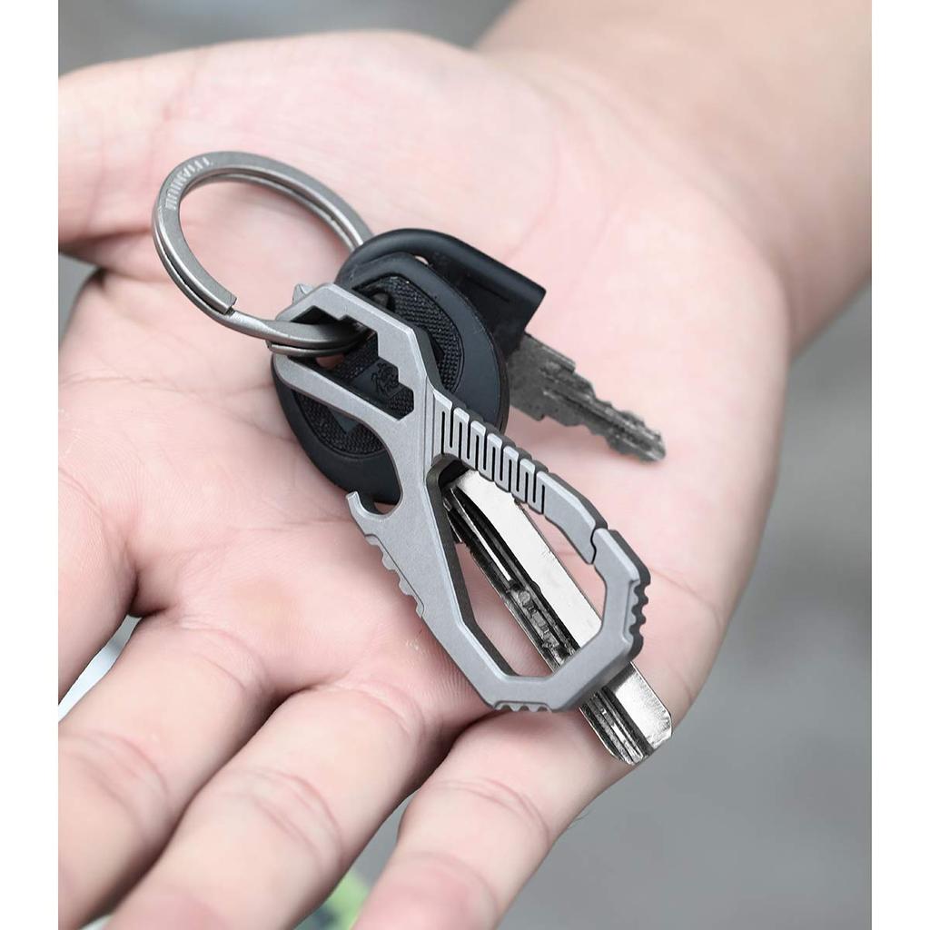 FEGVE Titanium Keychain Bottle Opener Mini Multifunctional EDC Tool
