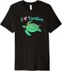 I LOVE TURTLES Funny Sea Turtle Lover Heart Art Graphic Premium T-Shirt