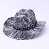 Vintage Western Cowboy Hat Party Carnival Imitation Crocodile Pattern Hat Autumn and Winter European and American Men's and Women's High-end Top Hats