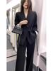 Germany's Bestseller: Women's Plus Size Spring/Autumn Two-Piece Set - Loose-Fit, Age-Defying Wide-Leg Pants