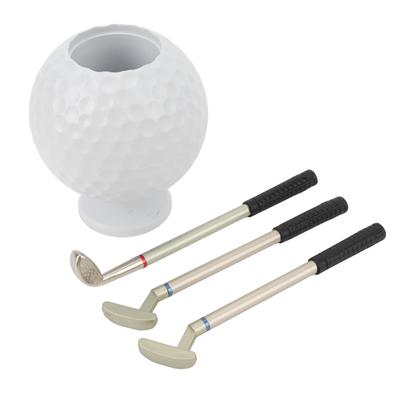 Stifthalter in Golfballform Dekorative Schreibtisch-Stiftaufbewahrung Behälter für Büro, Zuhause, Arbeitszimmer Weiß