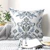 4 Stück Blau-Graue Damast-Kissenbezüge, Vintage Florale Kissenhüllen für Sofa Schlafzimmer Wohnzimmer Heimdekoration 45x45cm
