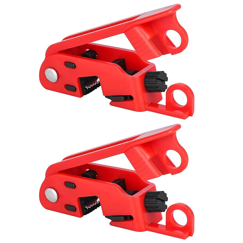 Circuit Breaker Lockout, Grip Tight Lockout Tagout Breaker Box Lock for Standard Single and Double Toggles, Pack of 2