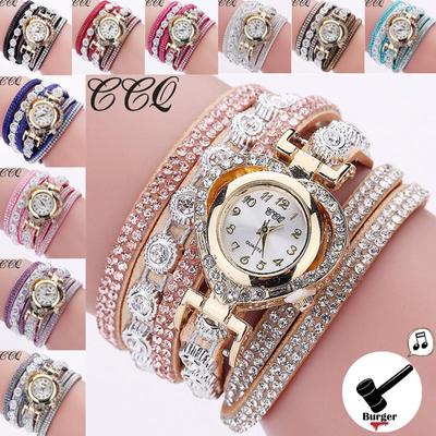Bg CCQ Dámský náramek s ciferníkem Hodinky křišťálový křišťál Analog Quartz Vintage náramkové hodinky