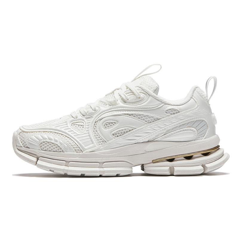 HEYTEA x Anta Textile, Synthetic Leather Slip Resistant Abrasion Resistant Low top Running Shoes Women's White 122448805AS-1