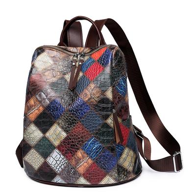 Fashion Color Outdoor Travel Backpack Soft Leather PU Anti-theft Casual Women's Backpack CLE