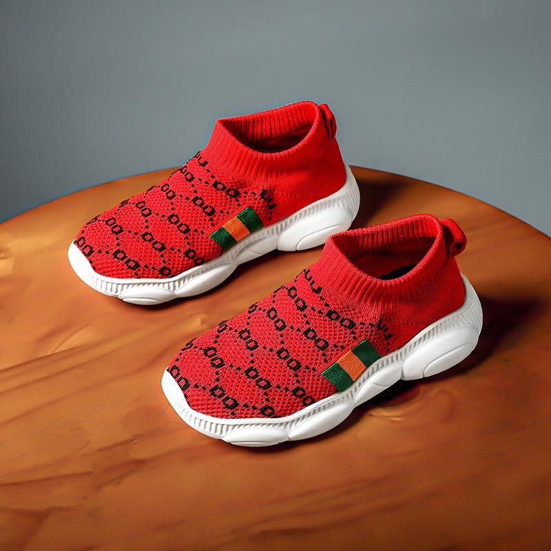 New sports shoes flying woven baby shoes medium older children's prince shoes running shoes platform casual shoes children's casual shoes
