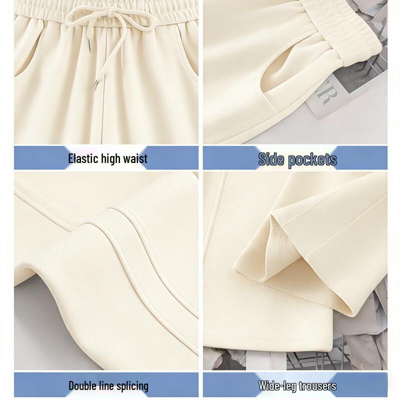 Women's High-Waist Loose Fit Wide-Leg Casual Pants
