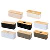 Rectangular Bread Box with Wooden Lid Multipurpose Storage Container Organizer for Kitchen Countertop Fresh Baked Goods