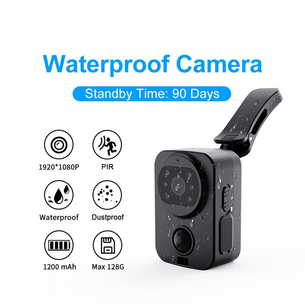 Waterproof Camera Back Clip Plug-in Pocket Camera Outdoor Sports Photography HD 9H Field Recorder