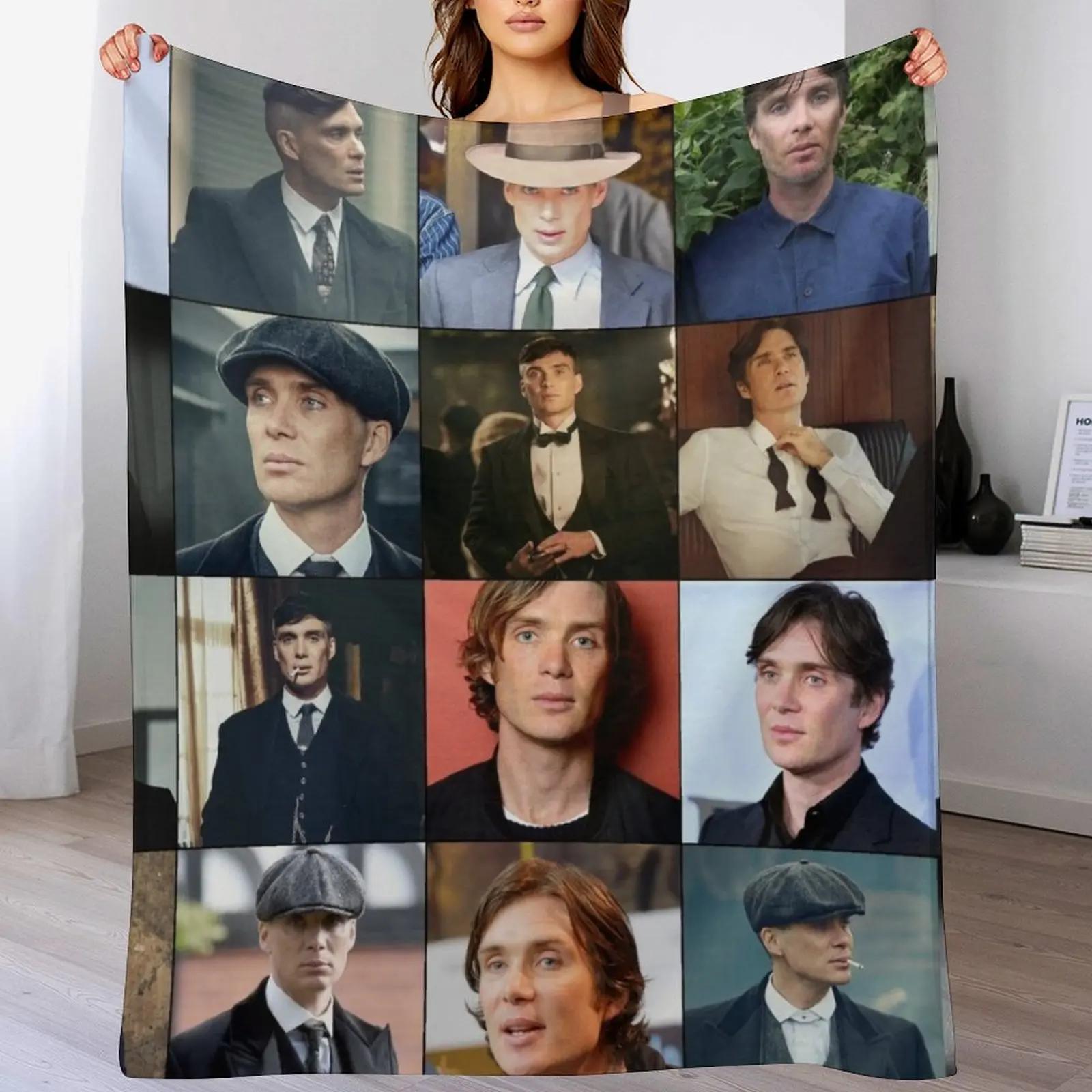 Cillian Murphy Photo Collage Throw Blanket Air Conditioner Soft Blanket for Office Home Size: 75*100cm, Weight: 230 GSM