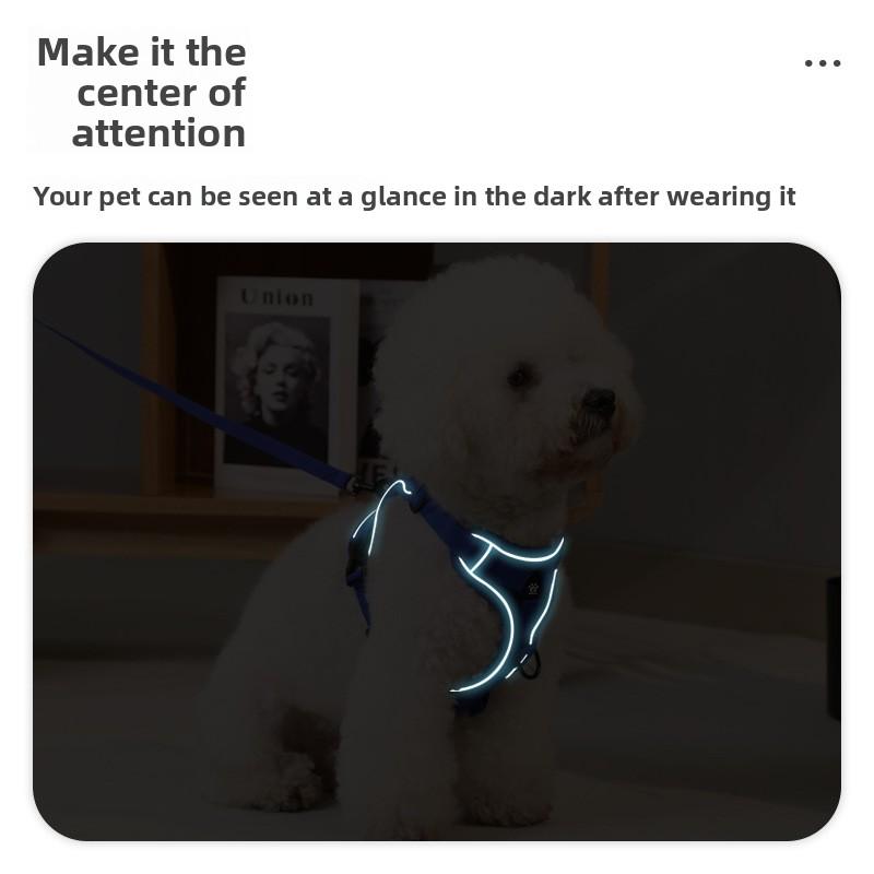 Pet Chest and Shoulder Strap Vest Style, Suitable for Both Cats and Dogs, Breathable Dog Shoulder Strap, Anti-escape Dog Leash