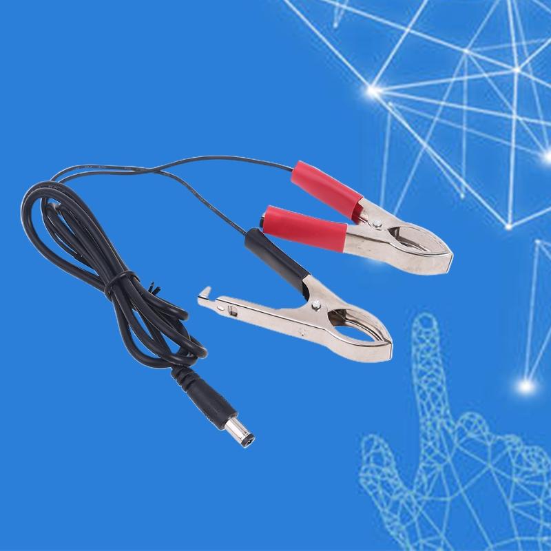 5.5x2.1mm DC Power Plug Male Connector To Dual Alligator Clip Cable Cord 100cm