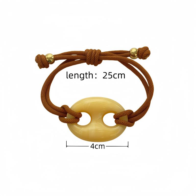Resin Pig Nose Bracelet Handmade Adjustable Rope Jewelry Cute Animal Design for Women Daily Use A1