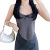 Spring and Summer New Style Design and Temperament Simple Bow Irregular Knitted Suspender Vest Versatile Top for Women