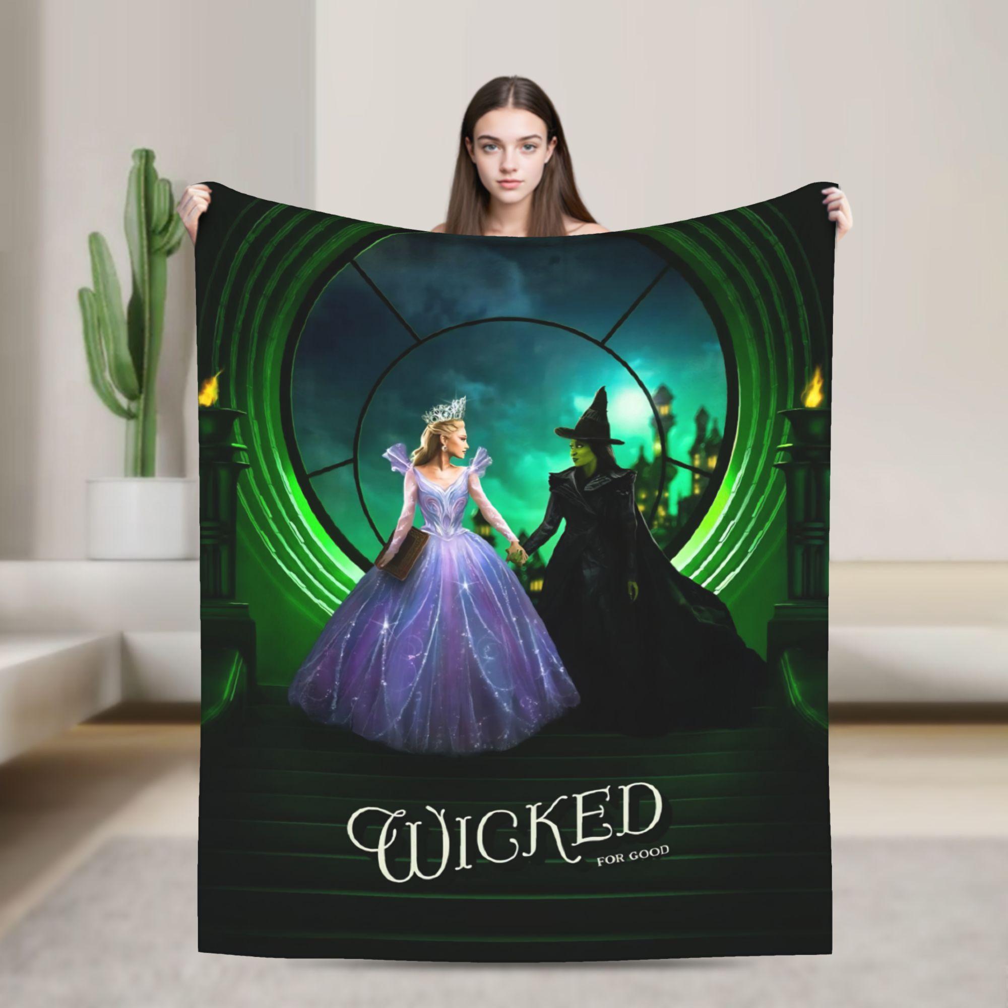 

Wicked For Good Elphaba Glinda Flannel Blankets Witch Musical Awesome Throw Blankets for Home 200x150cm Lightweight 75x90cm