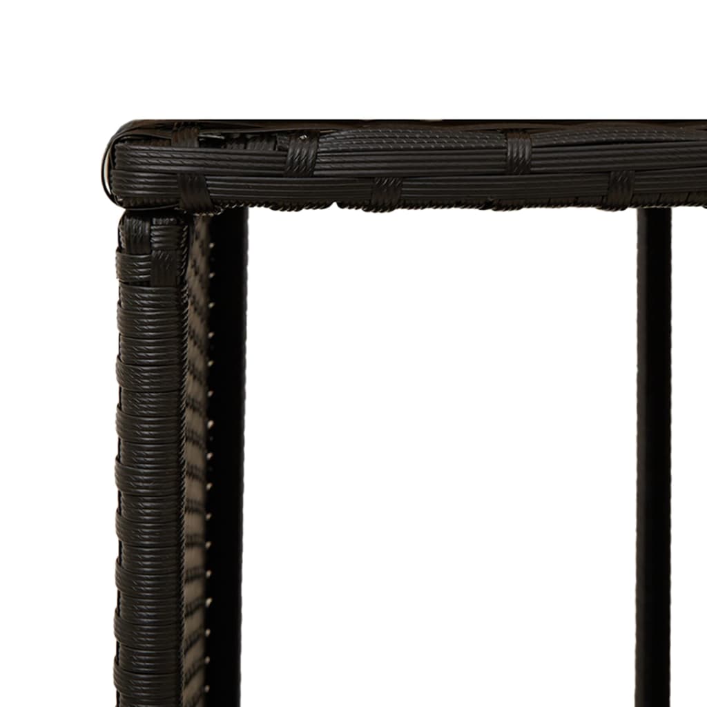 Vidaxl Pool-/Spa-Umrandung, Schwarzer Polyrattan und Massives Akazienholz
