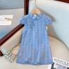 Girls Floral Short Sleeve Cheongsam Dress Summer Baby Princess Modified Chinese Traditional Qipao Party Gown