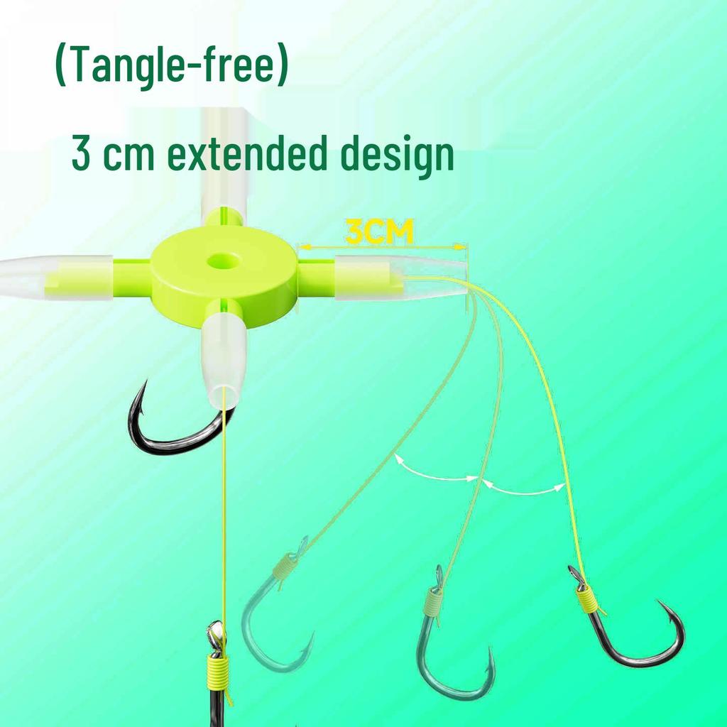Anti-Bottom Silver Carp & Bighead Rig Set: Iseama Hooks & Buoyancy Board for Sea Fishing