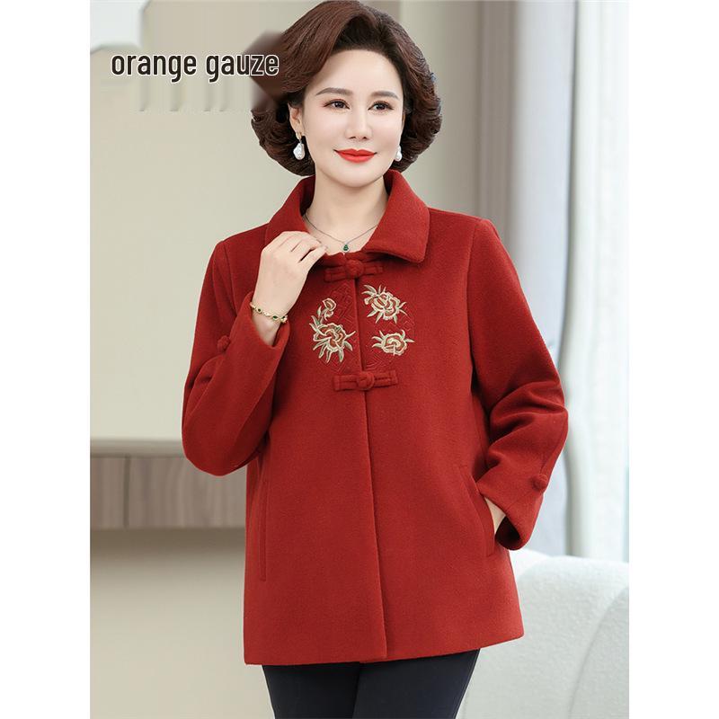 Mom's New Woolen Coat for Middle-Aged Women: Stylish Chinese Autumn/Winter Fashion